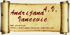 Andrijana Vančević vizit kartica